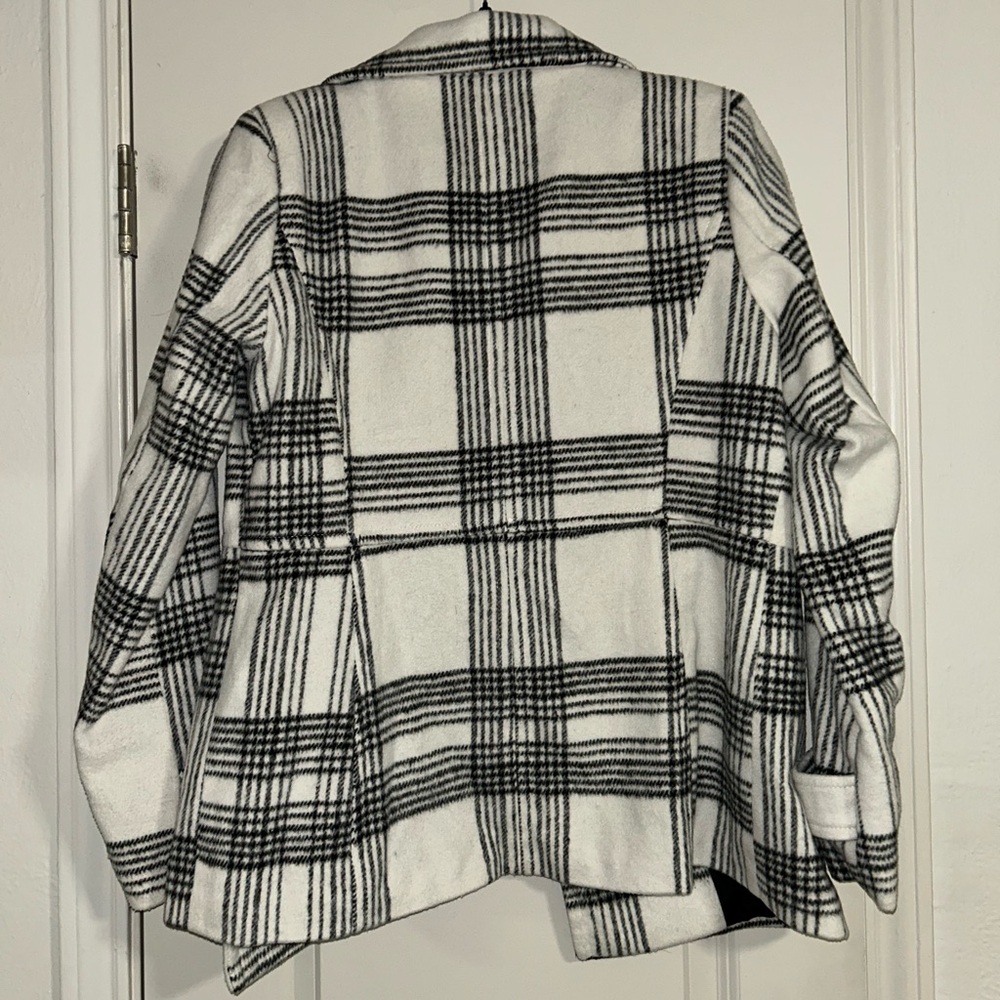 Altar'd State Black and White Plaid Coat - Picture 3 of 3